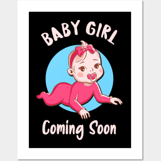Baby Girl Is Coming Pregnancy Announcement Parents Posters and Art